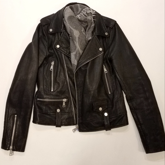 7 For All Mankind Leather Motorcycle Jacket - Picture 11 of 14